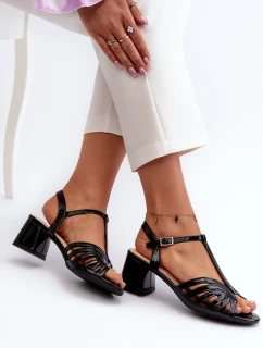 dámské sandály na podpatku  černé model 21657342 - SERGIO LEONE