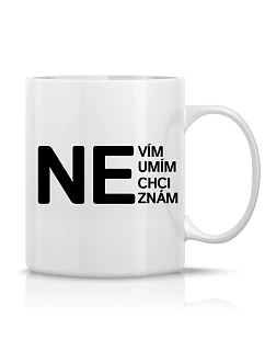 NE - klasický bílý keramický hrníček 300 ml