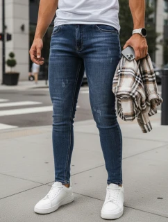 Pánske modré slim fit džínsy FashionStreet UX3457