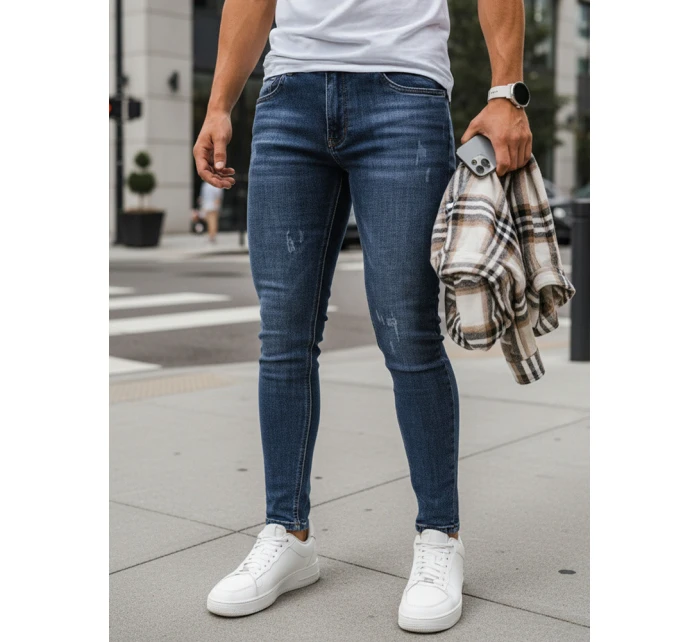 Pánske modré slim fit džínsy FashionStreet UX3457