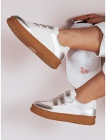 Dámské tenisky na suchý zip stříbrné Dstreet model 21983688 - FashionStreet