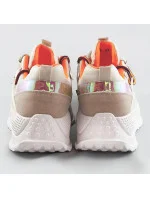 Béžové dámske sneakersy s dvojitými šnúrkami (7001)