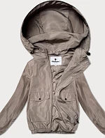 Dámska tenká bunda s krátkou podšívkou Glakate dark beige (LU98017#)