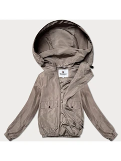 Dámska tenká bunda s krátkou podšívkou Glakate dark beige (LU98017#)