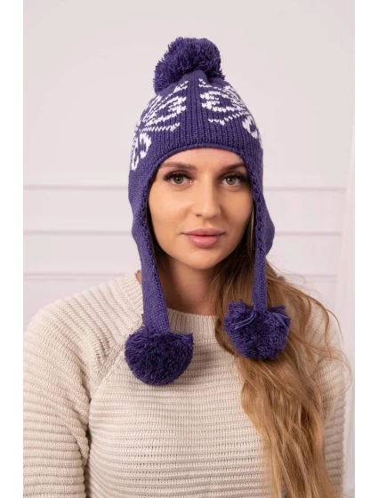 Dámská klapka na uši tmavě fialová model 20536189 - K-Fashion Dámská klapka na uši tmavě fialová model 20536189 - K-Fashion