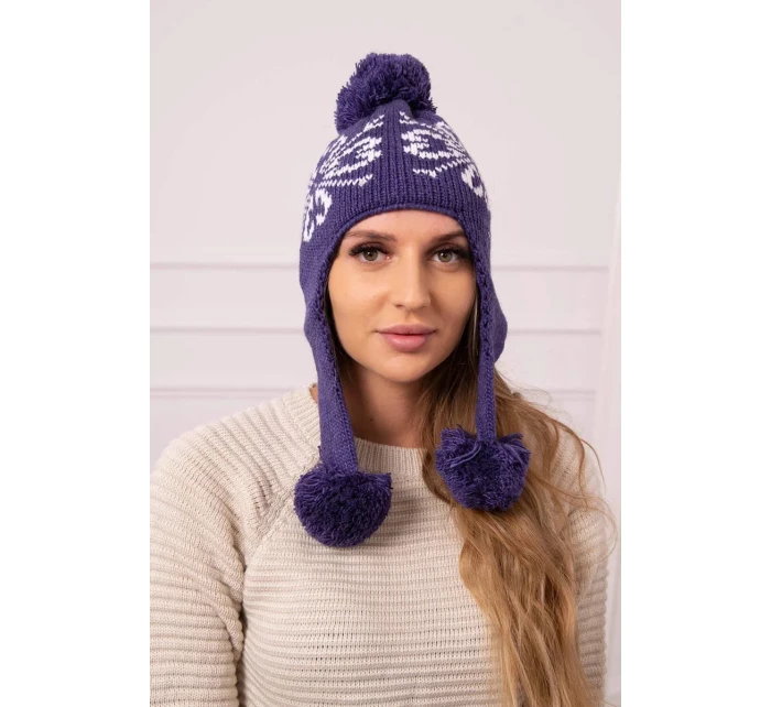 Dámská klapka na uši tmavě fialová model 20536189 - K-Fashion Dámská klapka na uši tmavě fialová model 20536189 - K-Fashion