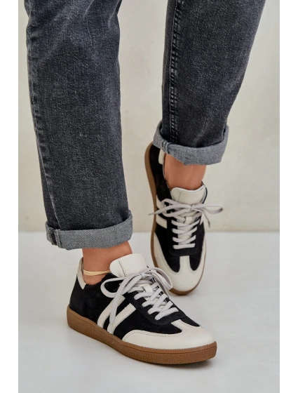 model 21684270 Kožené Nízké Tenisky Dámské Černé - Zazoo