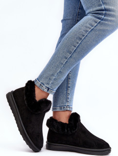 Čierne dámske nízke snehové topánky Pilani s kožušinou
