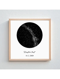 Personalizovaný magický fotorámik – štvorcový 20x20 – hviezdna mapa