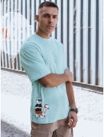 Pánské tyrkysové tričko s potiskem Dstreet model 21975498 - FashionStreet