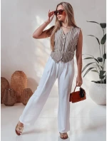 Dámské volnočasové kalhoty s širokými nohavicemi white Dstreet model 21987243 - FashionStreet Dámské volnočasové kalhoty s širokými nohavicemi white Dstreet model 21987243 - FashionStreet