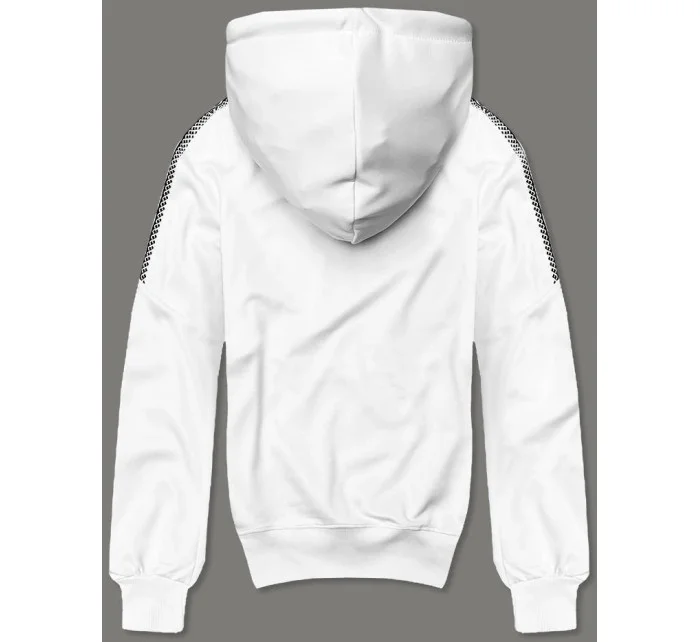 Biela pánska mikina s kapucňou (8B1100-1)