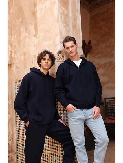 Iconic Premium Hooded Sweat Jacket Mikina s kapucí z těžké bavlny model 22459386 black - Fruit of the Loom