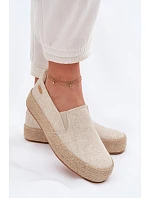 Dámské espadrilky na platformě Big Star TT274089 Béžové