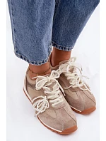 Kožené semišové dámské tenisky Big Star model 22100153 béžové - Big Star Shoes