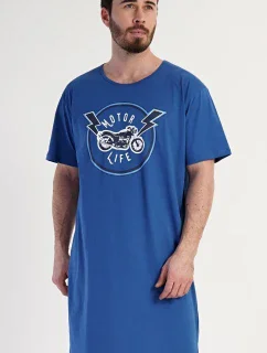 Pánska nočná košeľa s krátkym rukávom Motorka