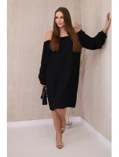 Španielske šaty s ozdobnými rukávmi čierne