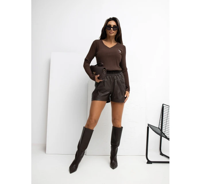 Bluzka RV BZ model 21777619 ciemny brązowy - FPrice Bluzka RV BZ model 21777619 ciemny brązowy - FPrice