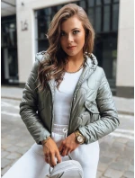 Dámská přechodná prošívaná bunda zelená Dstreet model 21970033 - FashionStreet