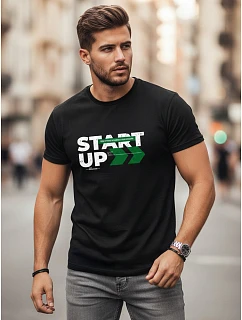Tshirt męski z nadrukiem czarny model 22185610 - FashionStreet