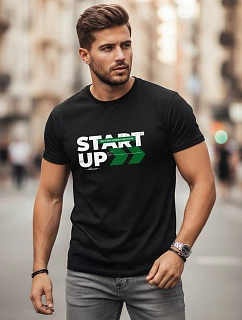 Pánske bavlnené tričko s potlačou v štýle ulice čierne FashionStreet NX0150R