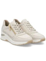 Dámské kožené tenisky na platformě béžové model 21916768 - Rieker Dámské kožené tenisky na platformě béžové model 21916768 - Rieker