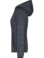 JN Dámská pletená fleecová bunda s kapucí 02.0 dark melange/black model 22487213 - Daiber JN Dámská pletená fleecová bunda s kapucí 02.0 dark melange/black model 22487213 - Daiber