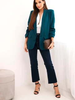 Bunda s klopami elegantná tmavá teal