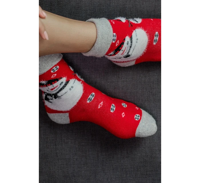 Unisex vianočné ponožky v krabici - 1 pár so snehuliakom