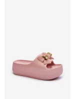 Dámské žabky s mašlí Růžové model 21652092 - Boto