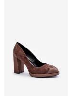 Semišové Na Podpatku Hnědé model 21673387 - Laura Messi