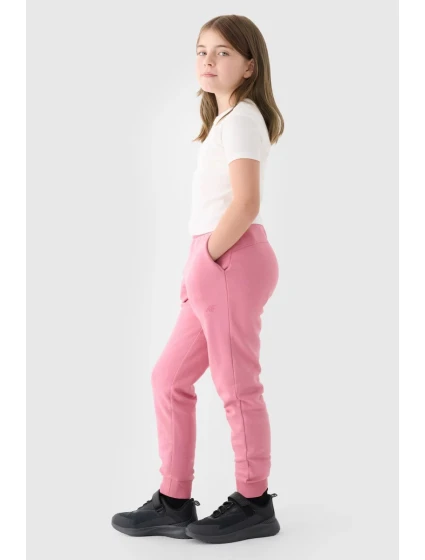 Dziewczęce Spodnie Dresowe Joggery 4F 4FJWMM00TTROF0828-56S Różowe