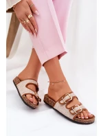 dámské pantofle na korkové platformě s přezkami Camel model 21688452 - Boto dámské pantofle na korkové platformě s přezkami Camel model 21688452 - Boto