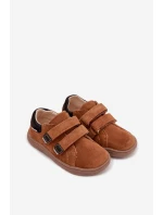 Kožené Sandály Barefoot Dětské  Světle hnědé model 22031694 - Bartek S.A.