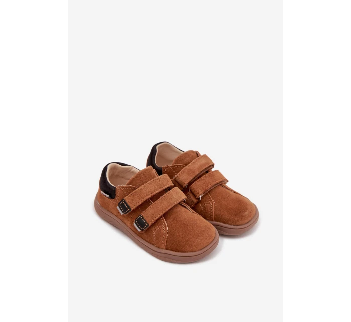 Kožené Sandály Barefoot Dětské  Světle hnědé model 22031694 - Bartek S.A.