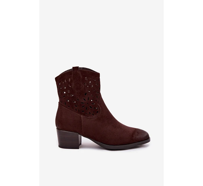 Dámské otevřené kotníkové boty Vinceza 58452 Čokoládové