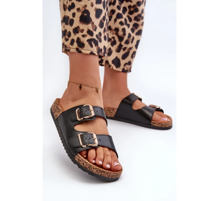 Čierne dámske papuče Fronila s prackami