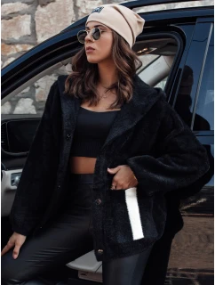 NANCY dámska alpaková bunda s kapucňou čierna FashionStreet NY0693