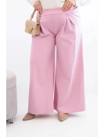 Dámské kalhoty Plus Size s širokými nohavicemi a model 21911610 jasně fialové - K-Fashion