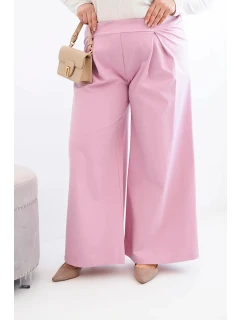 Dámské kalhoty Plus Size s širokými nohavicemi a model 21911610 jasně fialové - K-Fashion