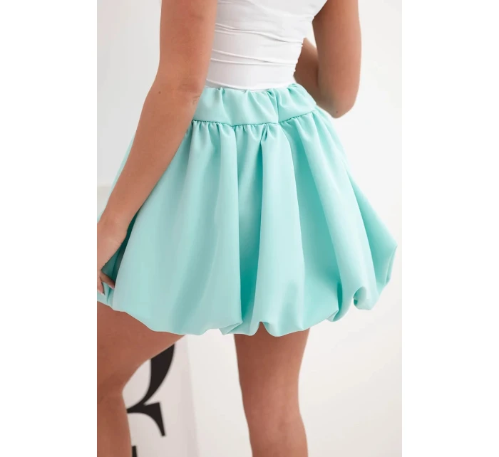 Dámska viskózna balónová sukňa s elastickým pásom mätová
