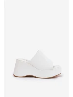Eko Kožené Pantofle Dámské Na Platformě A Klínu Bílé model 21688543 - Boto