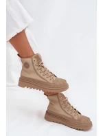 Wysokie Trampki Damskie Ocieplane Big Star OO274A356 Beżowe