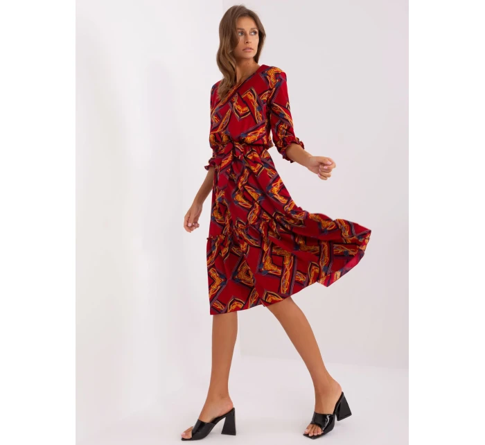 Sukienka LK SK model 18728052 bordowy - FPrice Sukienka LK SK model 18728052 bordowy - FPrice