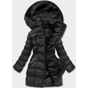 Čierna dámska zimná bunda s kapucňou (5M750-392)
