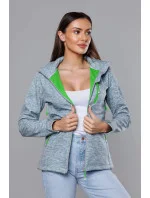 Šedo-limetková dámska športová bunda typu "softshell" (DW-21605) Šedo-limetková dámska športová bunda typu "softshell" (DW-21605)
