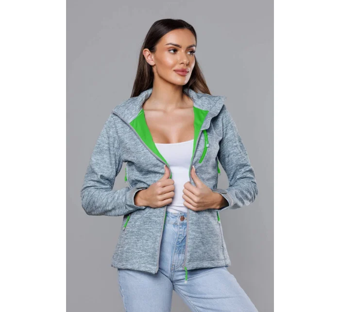 Šedo-limetková dámska športová bunda typu "softshell" (DW-21605) Šedo-limetková dámska športová bunda typu "softshell" (DW-21605)