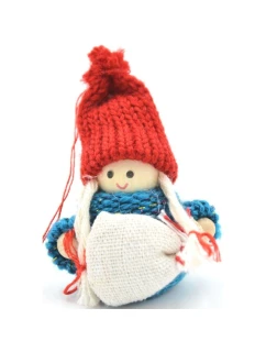 DEKORATÍVNA BÁBIKA S TAŠKOU MODRÉ DIEVČA 7,5 CM