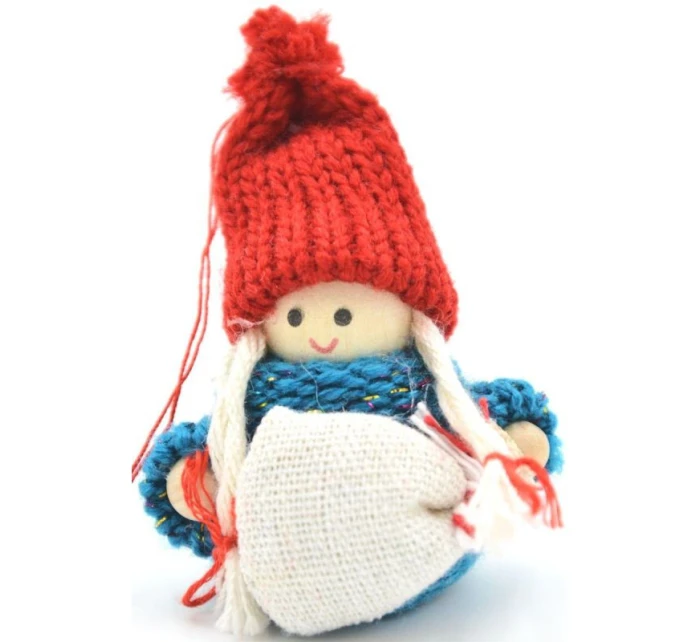 DEKORATÍVNA BÁBIKA S TAŠKOU MODRÉ DIEVČA 7,5 CM