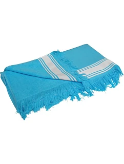 Kariban K 128 Plážový uterák Fouta 20.K128 tyrkysový/biely